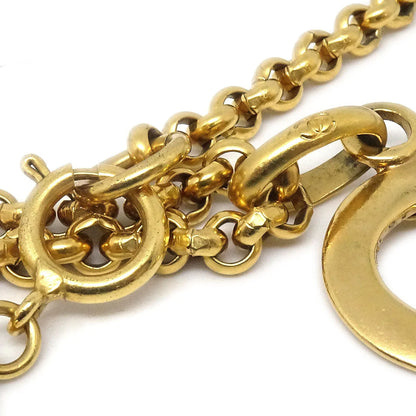 Chanel 1995 Gold CC Heart Cutout Pendant Necklace