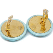 CHANEL 1997 Earrings Clip-On Blue