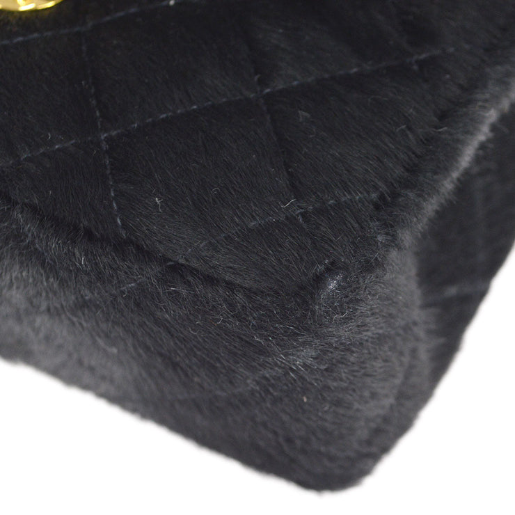 Black Velvet, Imitation Pearl, Strass CC Embellished Rectangular Mini  Classic Flap Gold Hardware, 2020