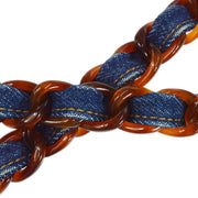 CHANEL * 1996-1997 Classic Single Flap Small Tortoiseshell Chain Denim