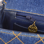 CHANEL * 1996-1997 Classic Single Flap Small Tortoiseshell Chain Denim