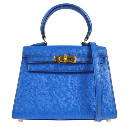 HERMES * 1993 Mini Kelly 20 SELLIER Blue France Courchevel