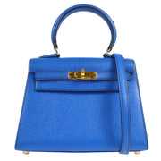 HERMES * 1993 KELLY 20 SELLIER Blue France Courchevel