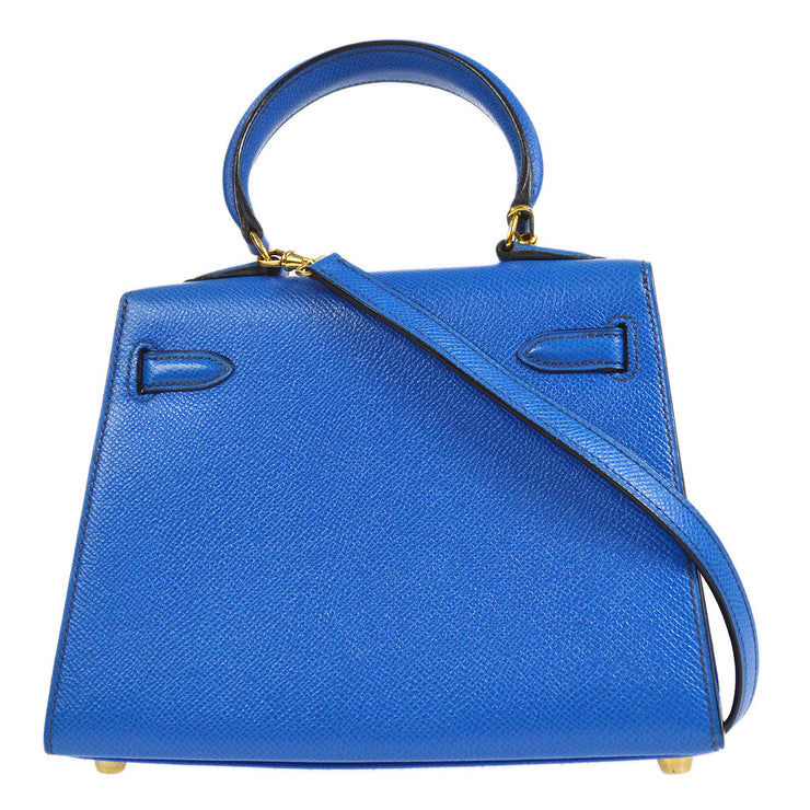 Hermes 1993 Kelly 20 Sellier Blue France Courchevel