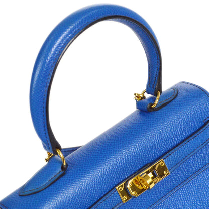 HERMES * 1993 Mini Kelly 20 SELLIER Blue France Courchevel