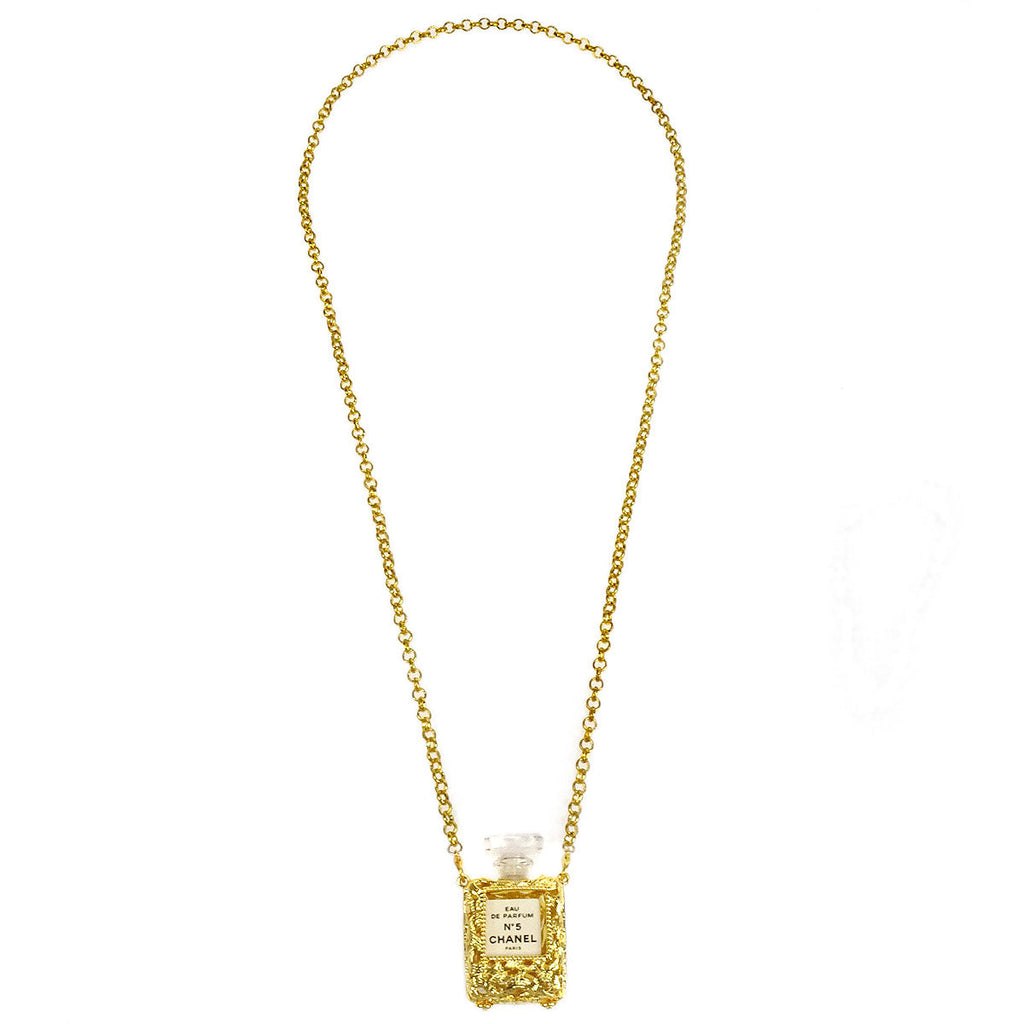 CHANEL Perfume Bottle Gold Chain Pendant Necklace – AMORE Vintage Tokyo