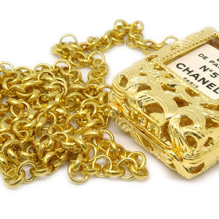 CHANEL Perfume Bottle Gold Chain Pendant Necklace