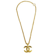 CHANEL 1994 Quilted CC Gold Chain Pendant Necklace 94P