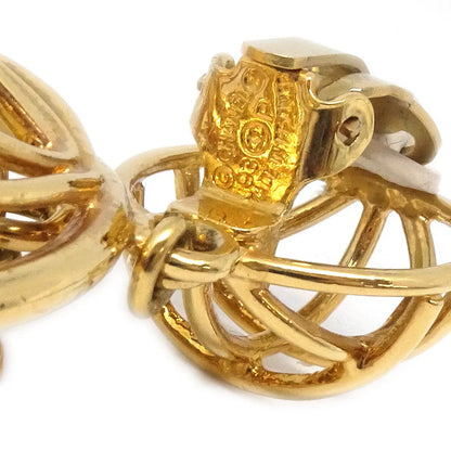 CHANEL Birdcage Earrings Clip-On Gold 93P
