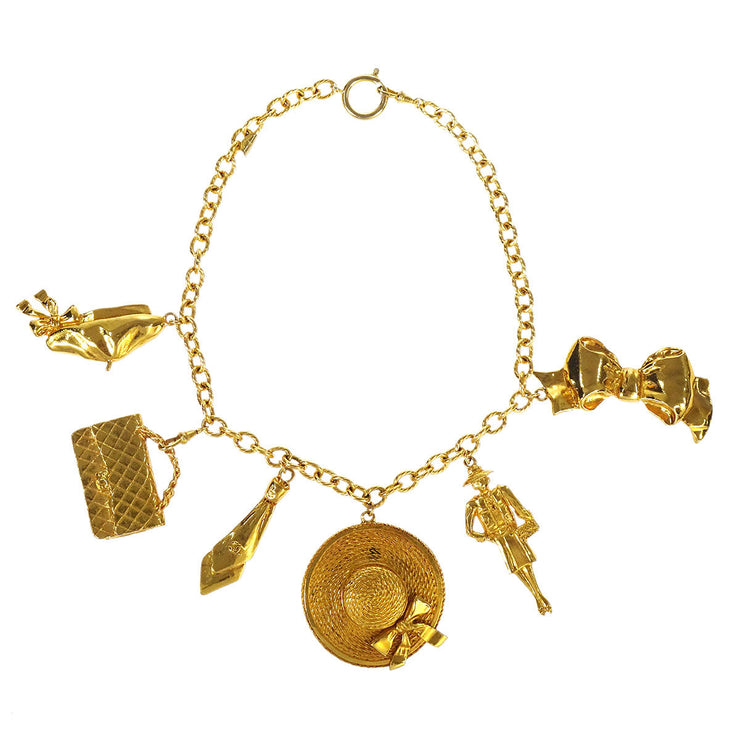 CHANEL 1980s Icon Gold Chain Pendant Necklace