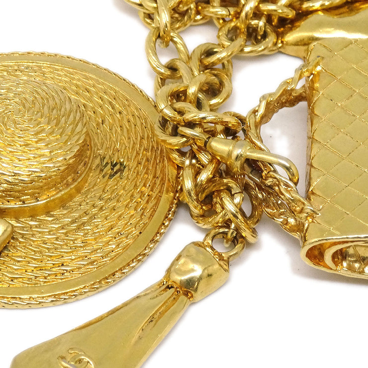 CHANEL 1980s Icon Gold Chain Pendant Necklace