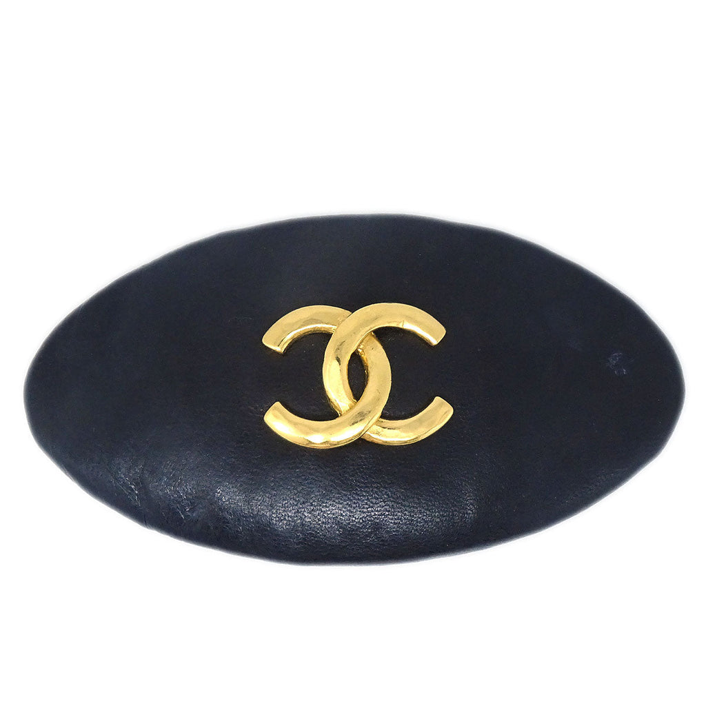 Chanel Bow Hair Barrette Black Velvet 22 Small Good – AMORE