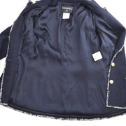 CHANEL 2005 Cruise black emblem patch single-breasted blazer #42