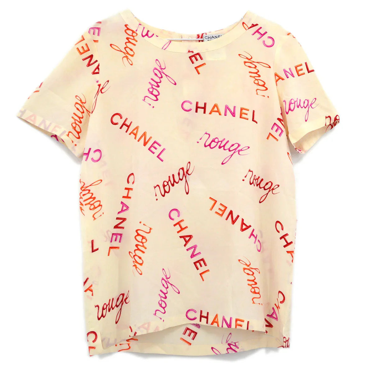Chanel 1996 Spring logo-print silk T-shirt #40