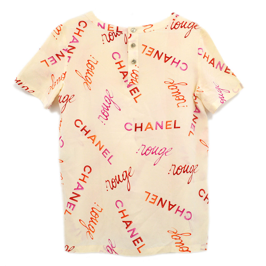 Chanel 1996 Spring logo-print silk T-shirt #40 – AMORE Vintage Tokyo