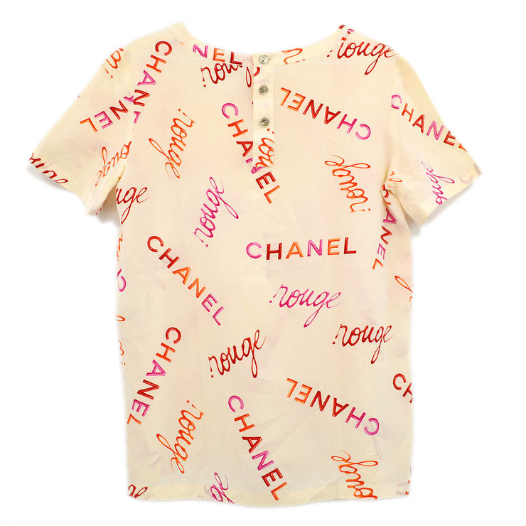 Chanel 1996 Spring logo-print silk T-shirt #40
