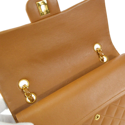 Chanel 1989-1991 Tall Classic Double Flap Medium Camel Lambskin