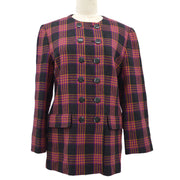 Christian Dior plaid-check double-breasted jacket #M