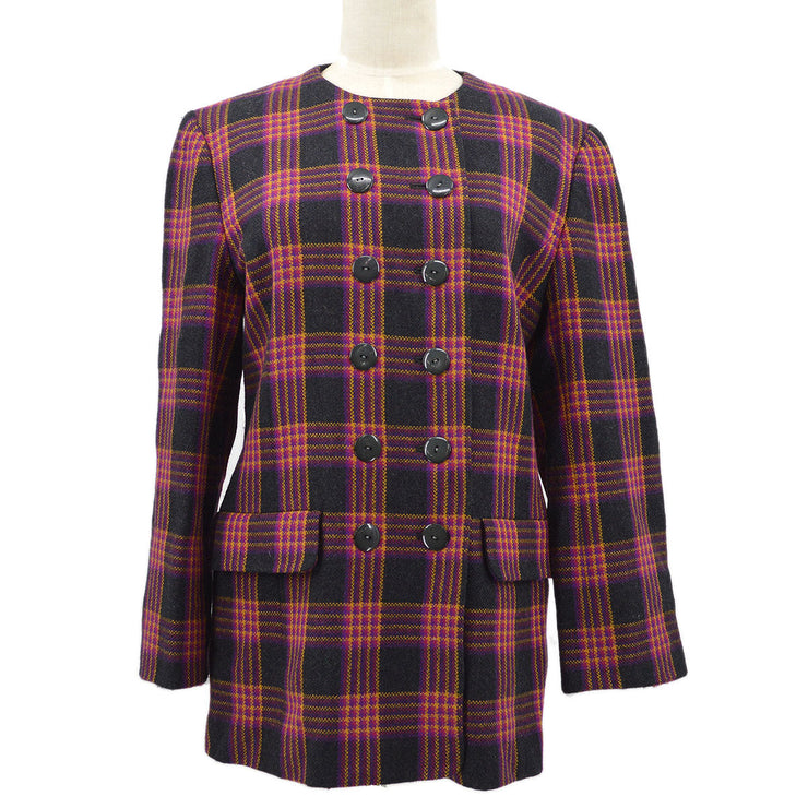 Christian Dior plaid-check double-breasted jacket #M