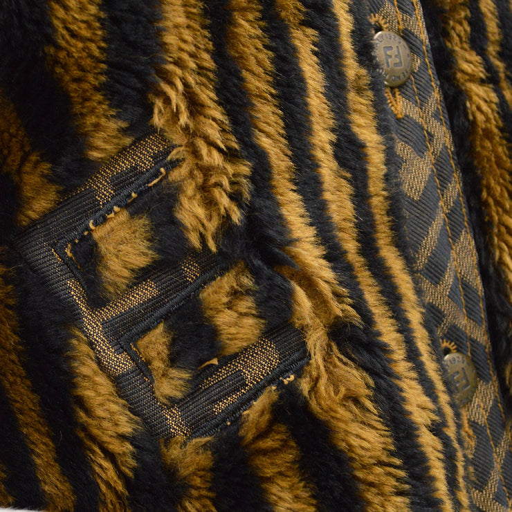 FENDI Pequin faux-fur coat #42