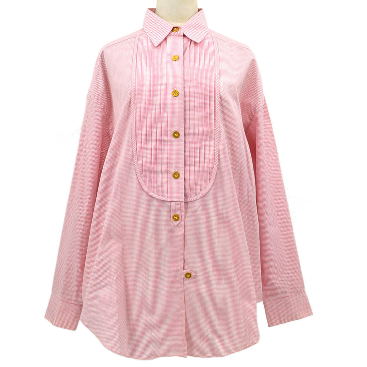 CHANEL logo-button bib-collar shirt #38 – AMORE Vintage Tokyo
