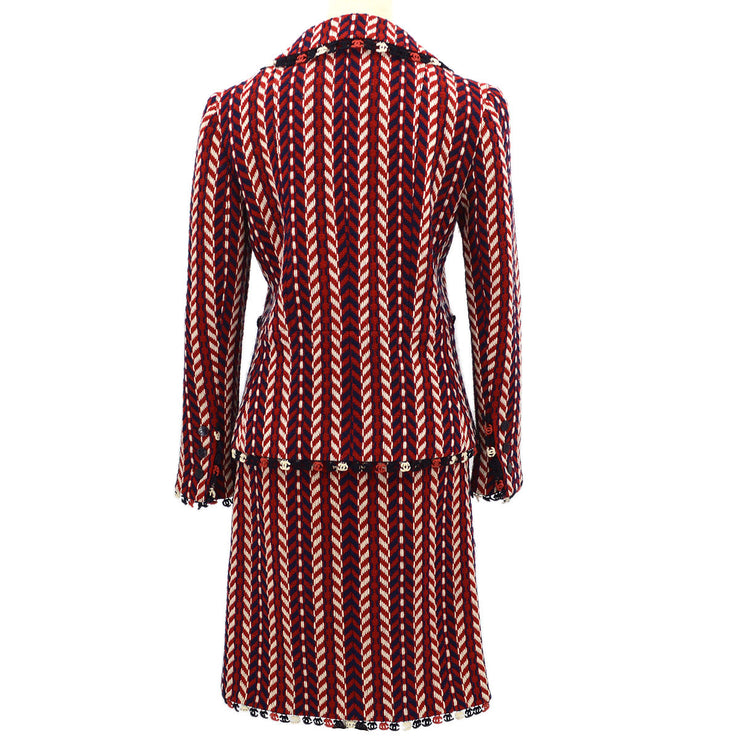 CHANEL 2004 chevron-tweed wool suit #36 #38