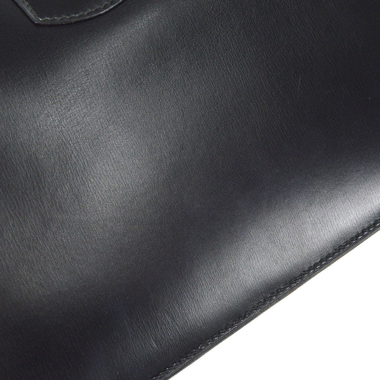 HERMES * 1972 Chaine D'Ancre Shoulder Bag Black Box Calf