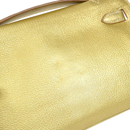 HERMES * 2005 Athens Olympic Limited Kelly Pochette Metallic Gold Chevre Myzore