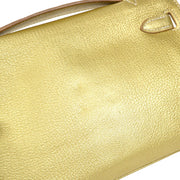 HERMES * 2005 Athens Olympic Limited Kelly Pochette Metallic Gold Chevre Myzore