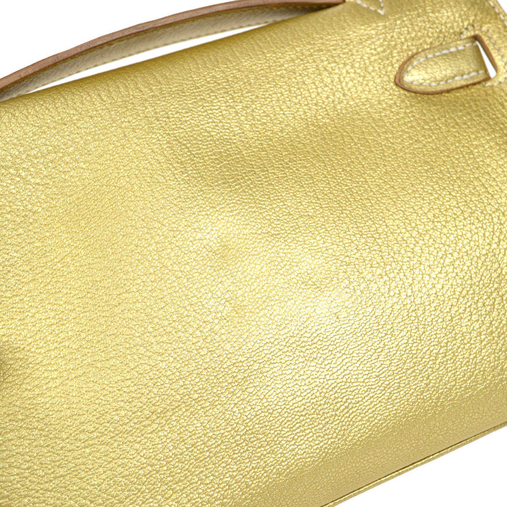 HERMES * 2005 Athens Olympic Limited Kelly Pochette Metallic Gold Chev –  AMORE Vintage Tokyo