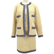 CHANEL contrast-trim two-piece skirt suit #36