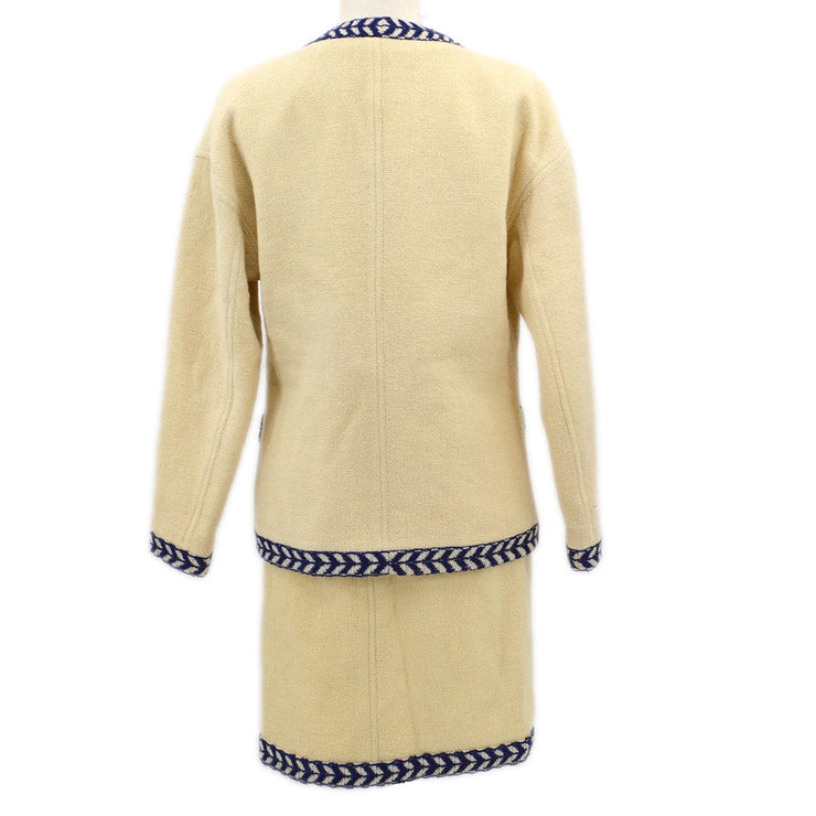 CHANEL contrast-trim two-piece skirt suit #36
