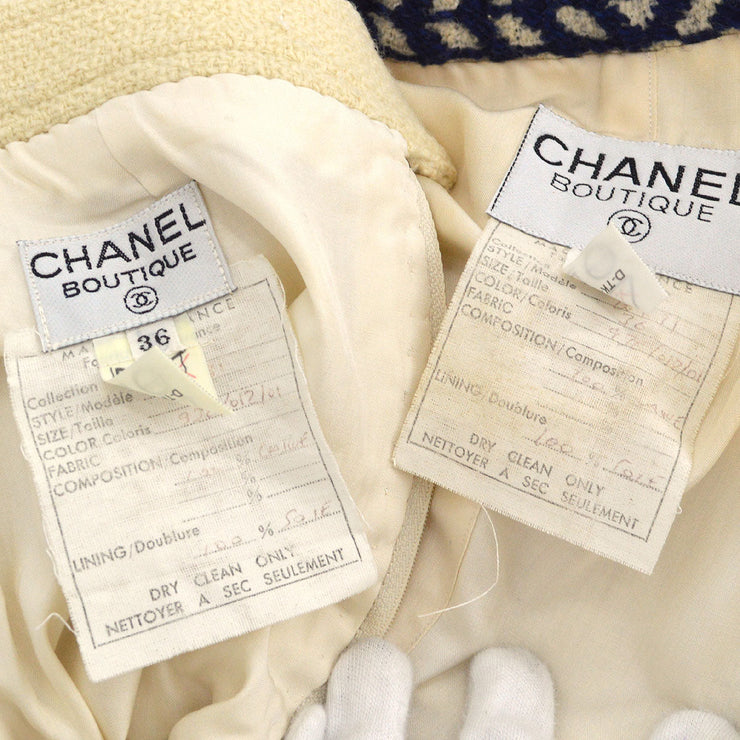 CHANEL contrast-trim two-piece skirt suit #36