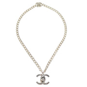 CHANEL 1995 CC Turnlock Silver Chain Necklace 95P