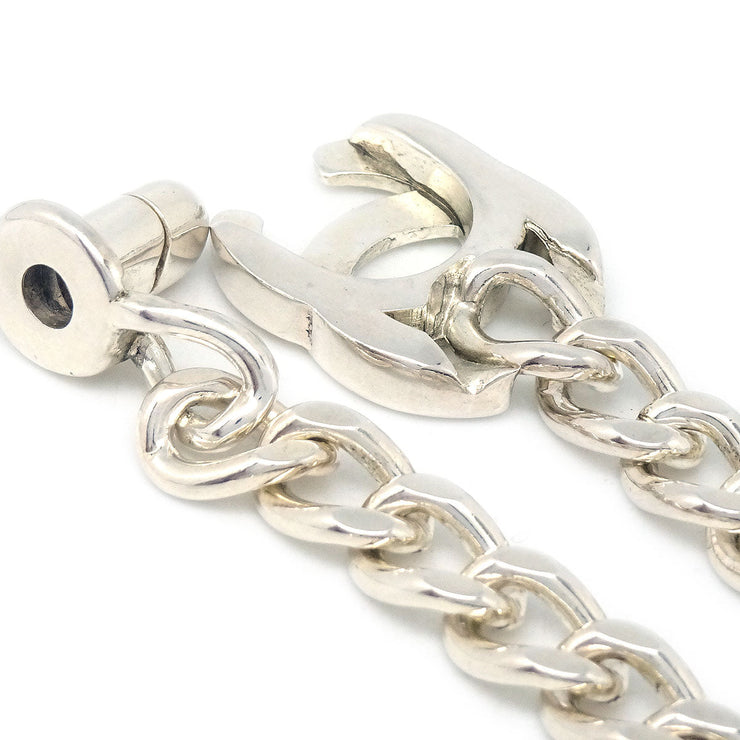 CHANEL 1995 CC Turnlock Silver Chain Necklace 95P