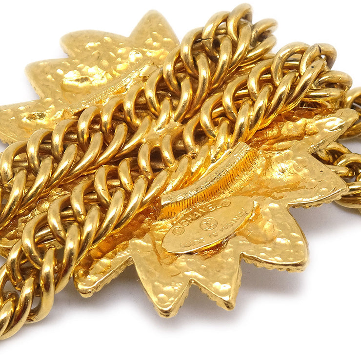 CHANEL 1986-1994 Lion Gold Chain Pendant Necklace