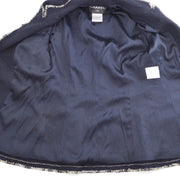 CHANEL 2005 navy emblem patch single-breasted blazer #36