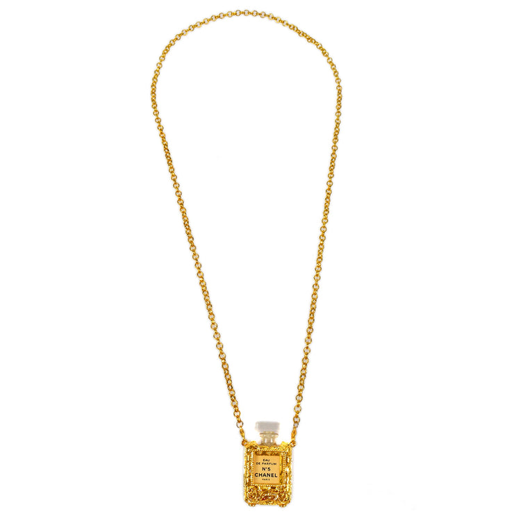 CHANEL Perfume Bottle Gold Chain Pendant Necklace – AMORE Vintage
