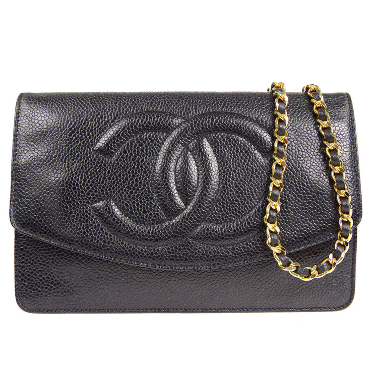 Chanel Black Caviar Timeless Wallet on Chain WOC
