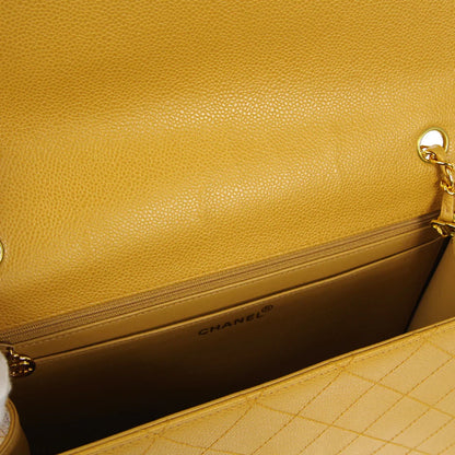CHANEL 1998 Classic Single Flap Jumbo Camel Caviar