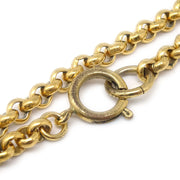 Chanel 1995 Gold CC Heart Cutout Pendant Necklace