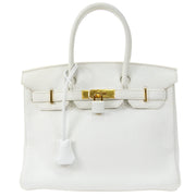 HERMES 2008 BIRKIN 30 White Clemence