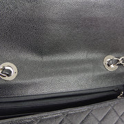 CHANEL Classic Flap Jumbo Double Chain Shoulder Bag Black Caviar