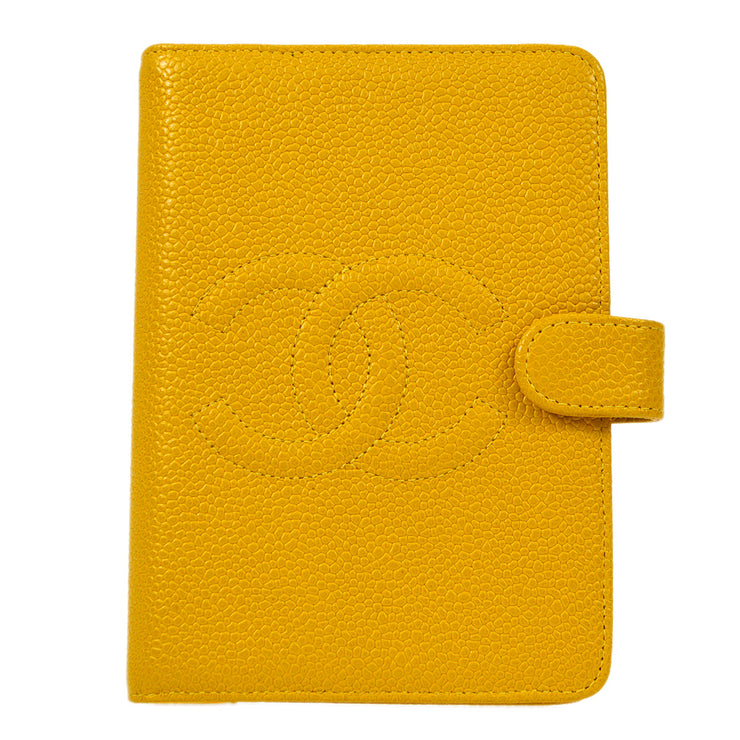 CHANEL 1996-1997 Timeless Notebook Cover Yellow Caviar