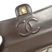 CHANEL 1994-1996 Classic Flap Handbag Set Brown Lambskin