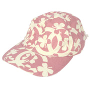 CHANEL Clover Cap Hat Pink #M Small Good