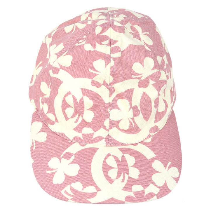 CHANEL Clover Cap Hat Pink #M Small Good
