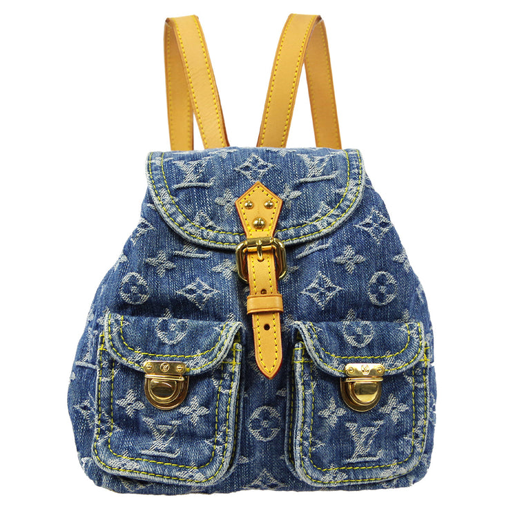 Louis Vuitton Blue Denim Monogram Denim Sac a Dos PM Backpack Bag
