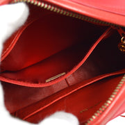 CHANEL Bijou Chain Shoulder Bag Red Satin