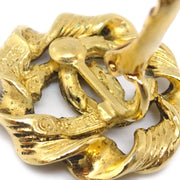 CHANEL Button Earrings Clip-On Gold 2239